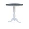 International Concepts Round 36 in Rd Top Pedestal Table, Bar Ht, White/Heather Gray, 36 W, 36 L, 41.1 in H, Wood K05-36RT-6B-2 - alternate 3